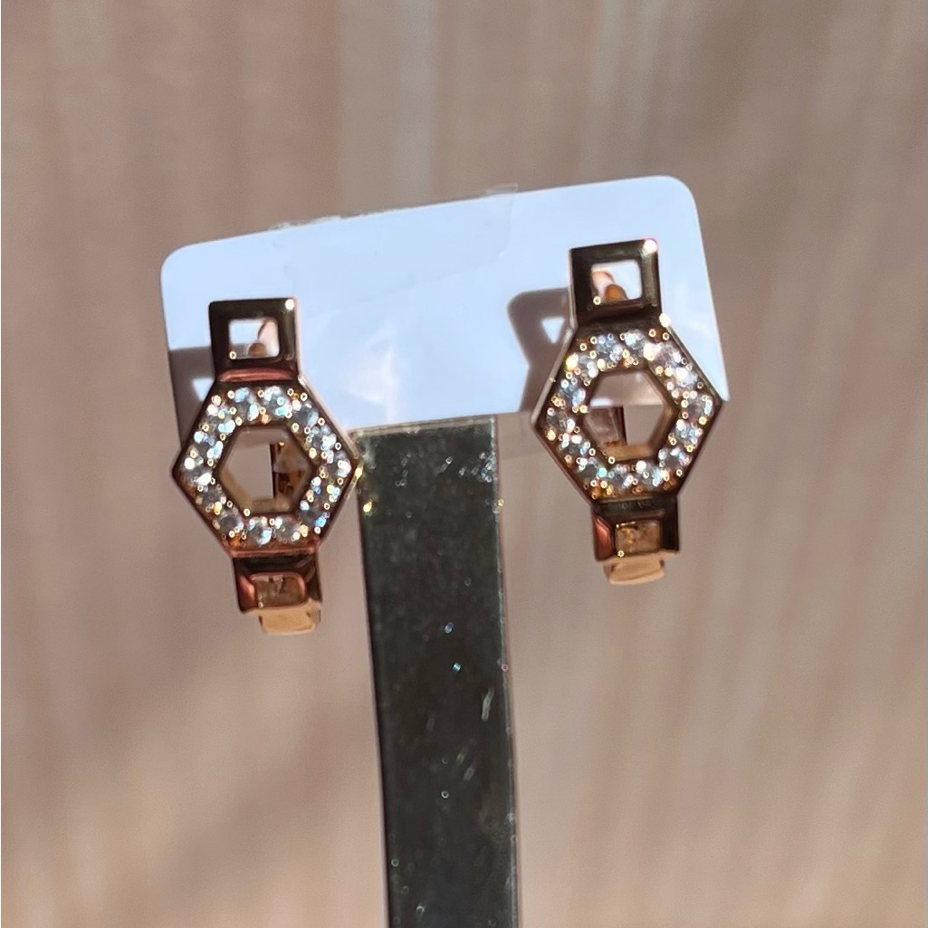 3 For 15 Pretty Bird Rose Gold Plated BrassCopper Honeycomb Hoops 10$
